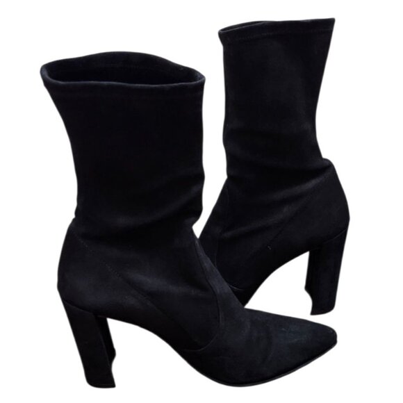 Stuart Weitzman Clinger Black Suede Booties - Size 9.5 M - Picture 7 of 15